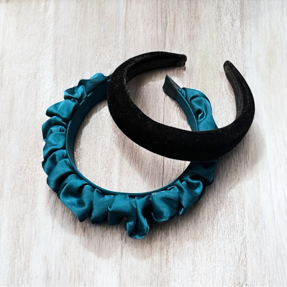 Elegant Black and aqua blue Headband Set